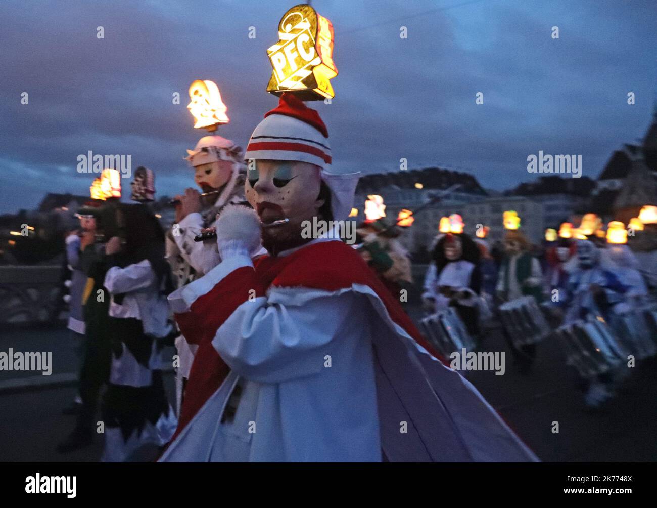 Karneval in Basel, Schweiz am 10. März 2019. Stockfoto