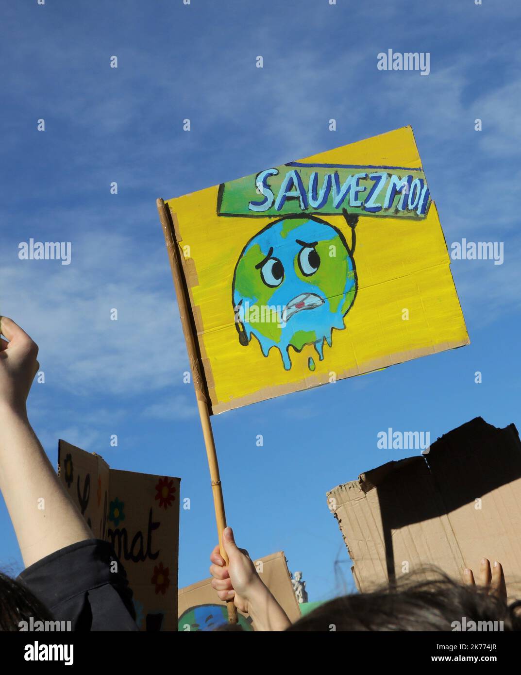 ©PHOTOPQR/LA PROVENCE/MERCIER Serge ; Peynier ; 15/03/2019 ; Plus de 2000 lycéens et étudiants ont défilé dans les rues d'Aix à l'occasion de la ' Grève mondiale pour le climate ' Frankreich, märz 15. 2019 - Jugendliche demonstrieren für das Klima Stockfoto