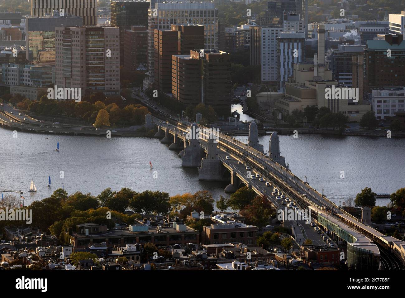 Longfellow Bridge, Charles River Boston, Massachusetts Stockfoto