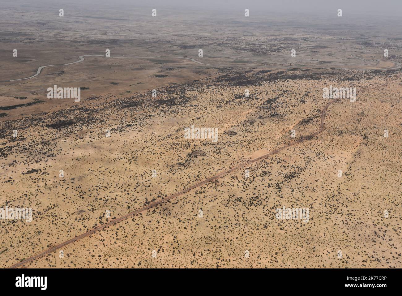 Luftaufnahme in der Region Timbuktu, 6. Mai 2019. Stockfoto