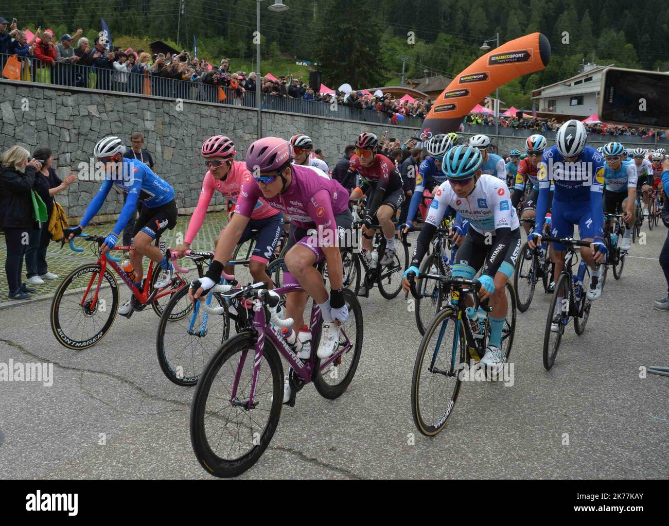 ©Andre Huber/MAXPPP ; Giro d'Italia - Radtour durch Italien Etappe 17. Commezzadura, Antholz, Antholz. Abfahrt am 29/05/2019 in Commezzadura, Italien. Im Bild: Arnaud Demare (Fra) © Andre Huber / Maxppp Stockfoto