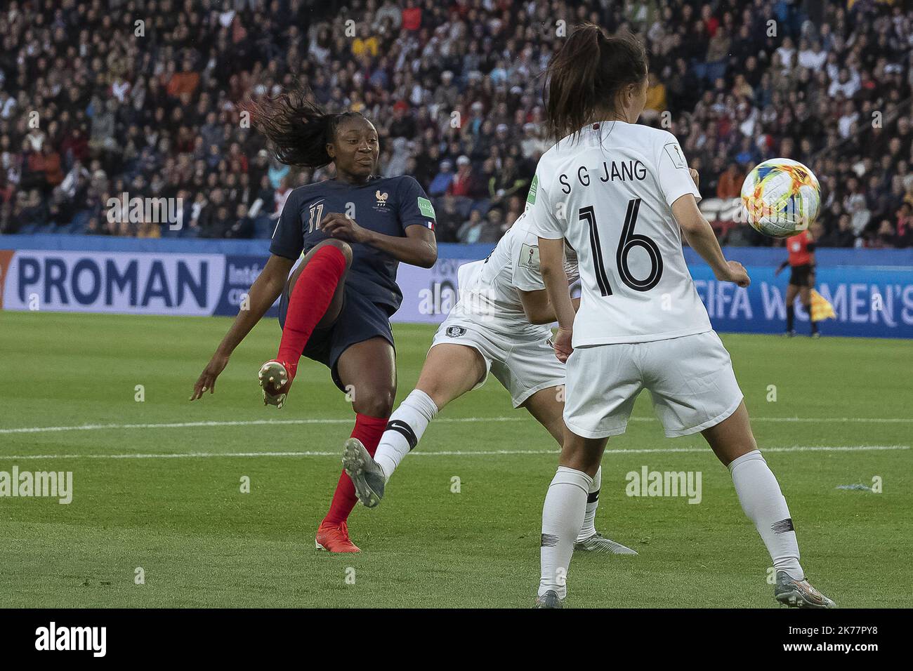 Kadidiatou Diani (Frankreich, attaquante, Club : Paris Saint-Germain Football Club) - 2019/06/07. Frauenfußballspiel Frankreich gegen Südkorea. Stockfoto