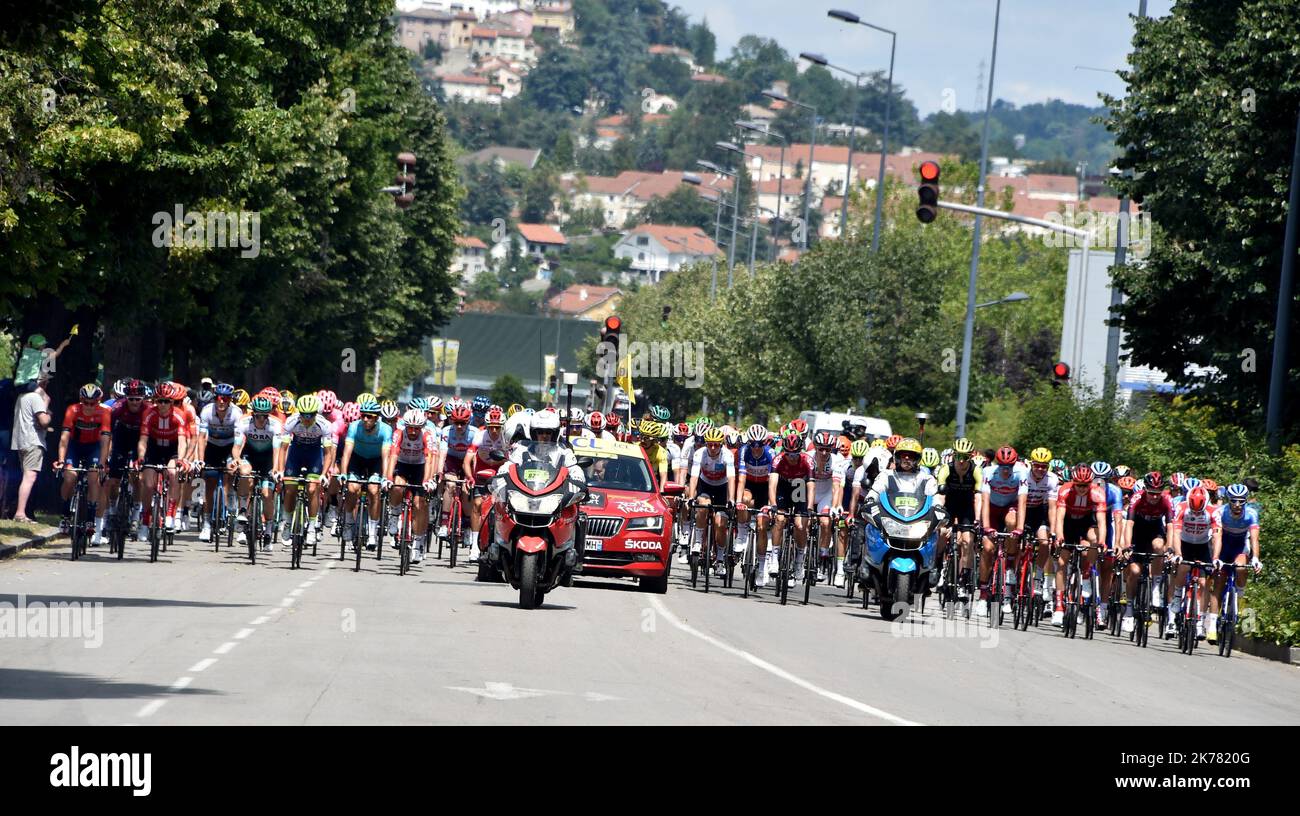 Französisches Radrennen die Tour de France 2019 findet vom 6.. Bis 28.. juli statt. Stockfoto