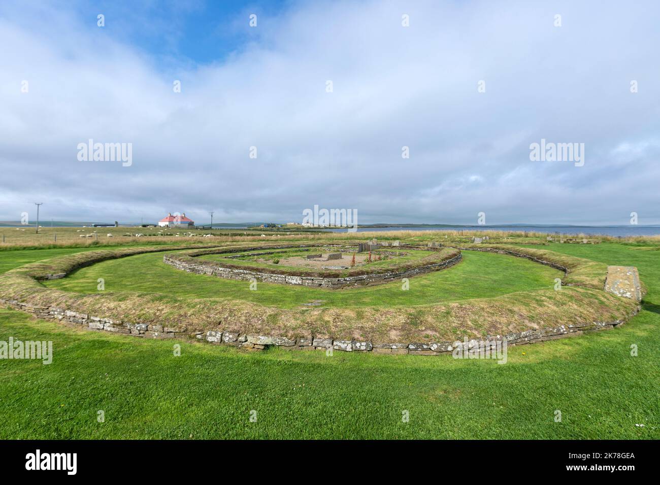 Neolithische Barnhouse-Siedlung, Loch of Harray, Orkney Mainland, Schottland, Großbritannien Stockfoto