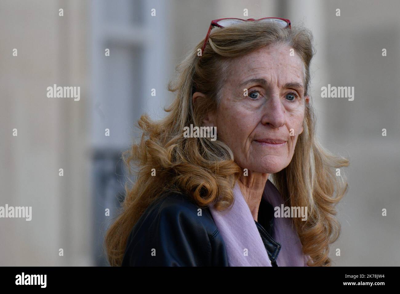 Nicole Belloubet, la Ministre de la Justice et Garde des Sceaux en sortie du Conseil des Ministres du 20 November 2019 / 2019 - Frankreich / Ile-de-France (Region) / Paris - Nicole Belloubet, Justizministerin und Generalanwältin, verlässt den Ministerrat vom 20. November 2019 Stockfoto