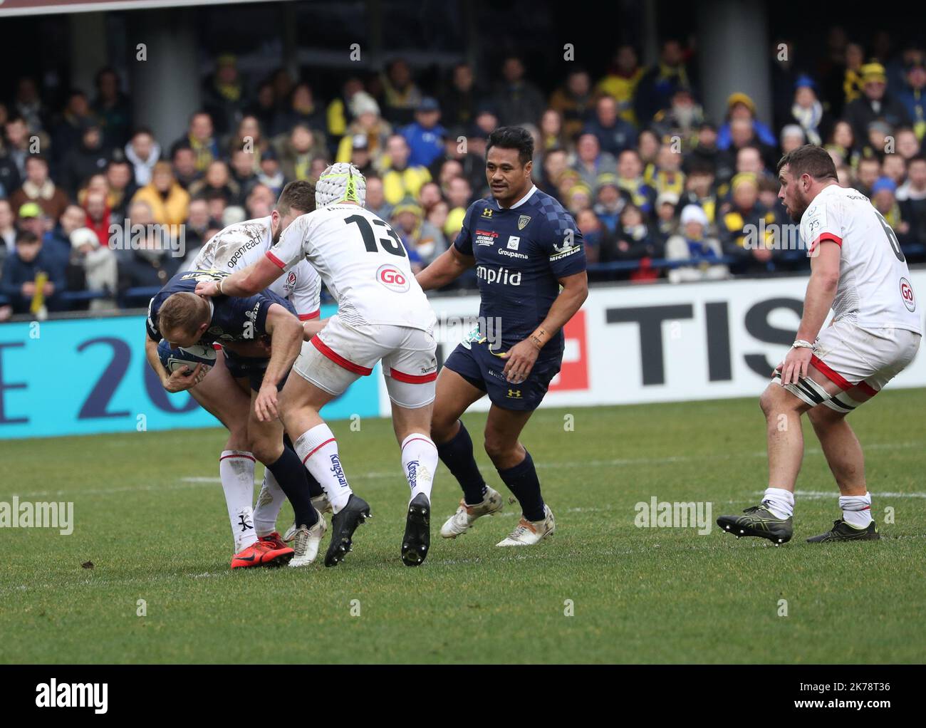 Rugby CHAMPIONS CUP – ASM Clermont Auvergne gegen Ulster Rugby. Am 11. Januar 2020. Stade Marcel Michelin, Clermont-Ferrand (63). Stockfoto