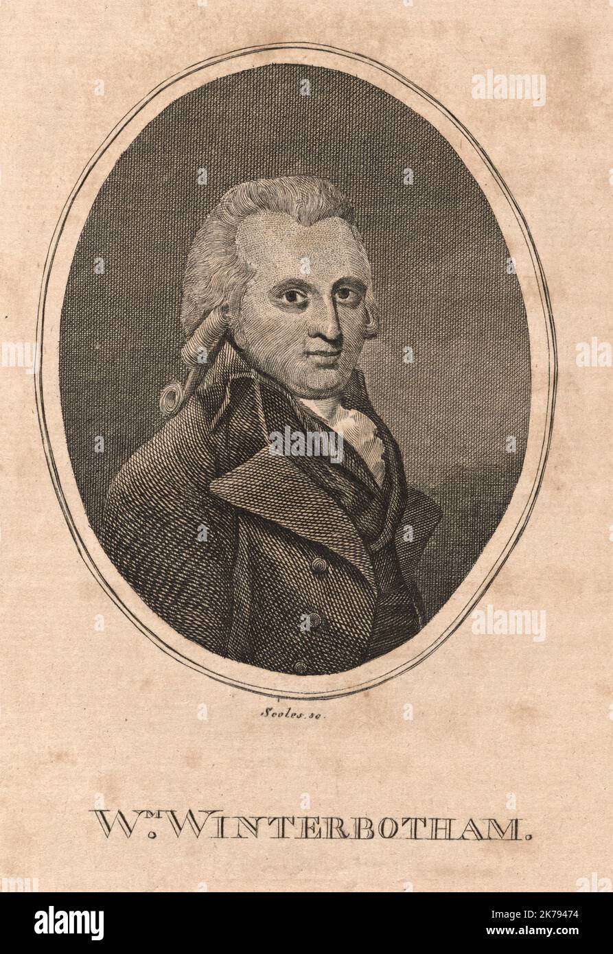 Porträt von William Winterbotham, 1763 - 1829 im Jahr 1796. Stockfoto