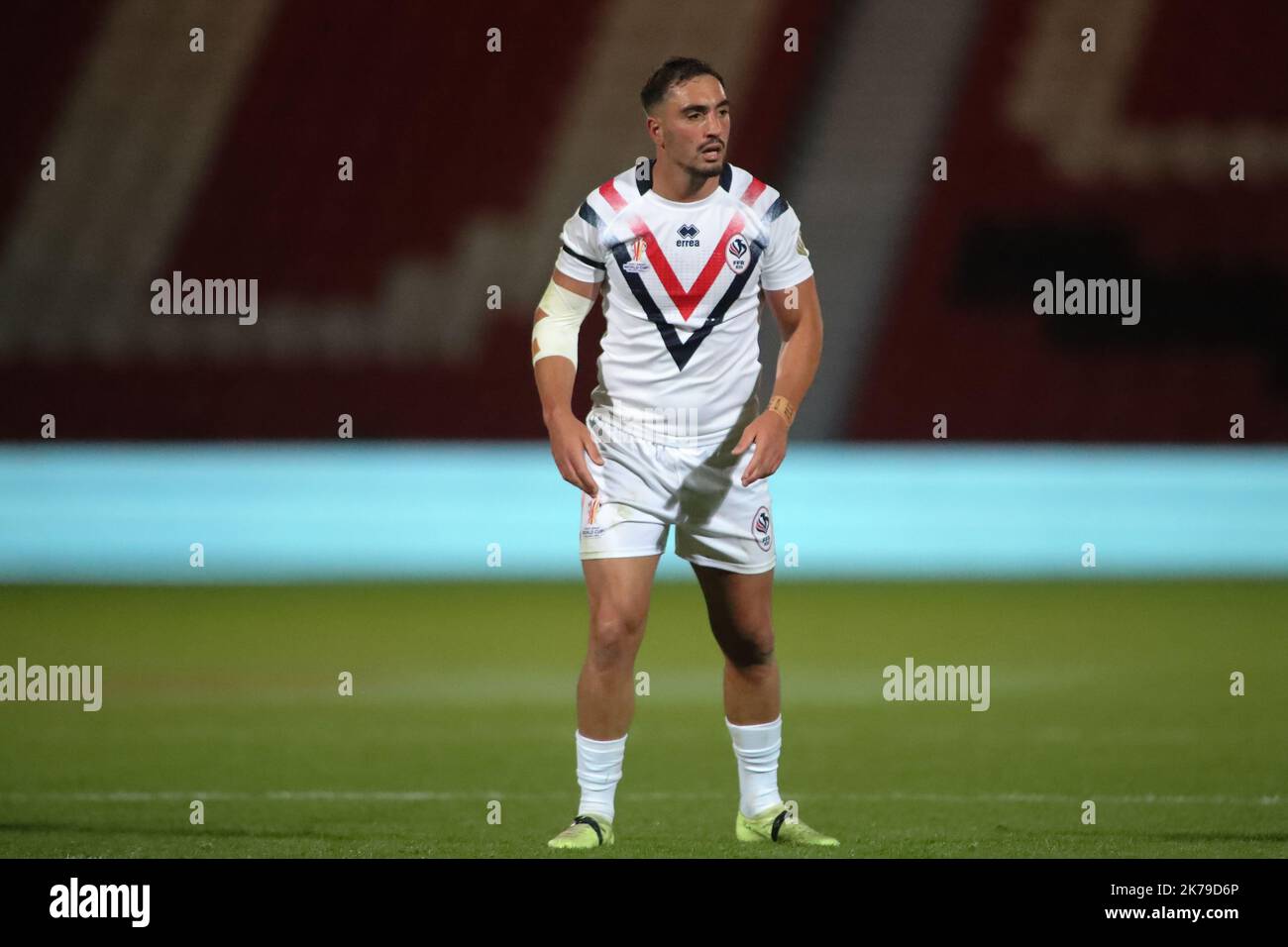 Doncaster, Großbritannien. 17. Oktober 2022. Eco-Power Stadium, Doncaster, South Yorkshire, 17.. Oktober 2022. Frankreich Rugby League vs Griechenland Rugby League Rugby League 2021 World Cup Tony Gigot aus Frankreich Rugby League Credit: Touchlinepics/Alamy Live News Stockfoto