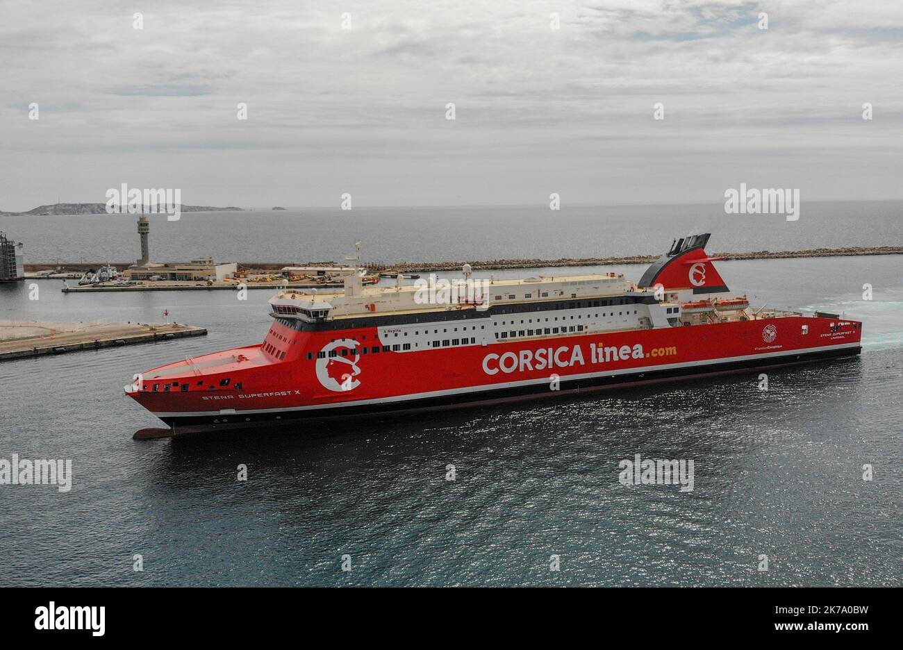 â©PHOTOPQR/LA PROVENCE/Gilles Bader ; Marseille ; 11/06/2020 ; jeudi 11 juin , Ein Nepita le nouveau Ferry de Corsica linÃ©a arrive Ã Marseille , il effectuera les liaisons avec la Corse NEPITA , neue Korsika-Linienboot , für Überfahrten zwischen Marseille und Korsika . Stockfoto