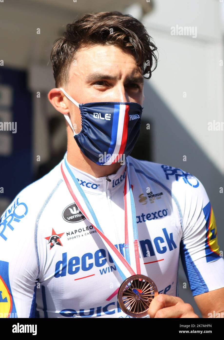 ©Laurent Lairys/MAXPPP - Julian Alaphilippe von Deceuninck - schnell - Schritt während der französischen Meisterschaft 2020, Men's Elite, am 23. August 2020 in Grand-Champion, Frankreich - Foto Laurent Lairys / MAXPPP Stockfoto