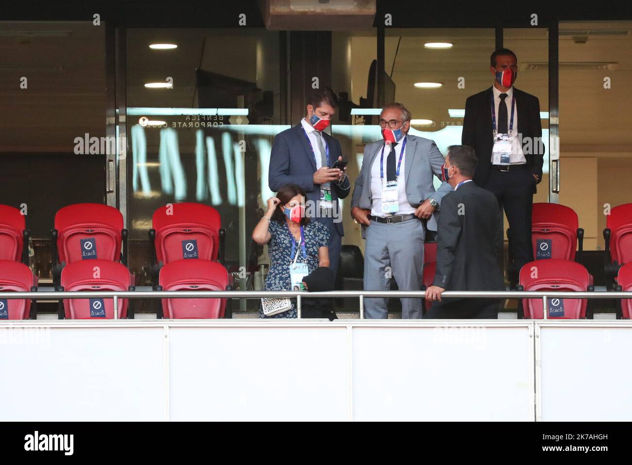 ©PHOTOPQR/LE PARISIEN/ARNAUD JOURNOIS ; LISBONNE ; ; FOOTBALL FINALE DE LA LIGUE DES CHAMPIONS . LISBONNE ESTADIO DA LUZ . 23/08/2020 . PARIS SG - BAYERN MÜNCHEN Anne Hidalgo das UEFA Champions League Finale zwischen Paris Saint-Germain und Bayern München am 23. August 2020 in Lissabon, Portugal, im Estadio do Sport Lisboa e Benfica. Stockfoto