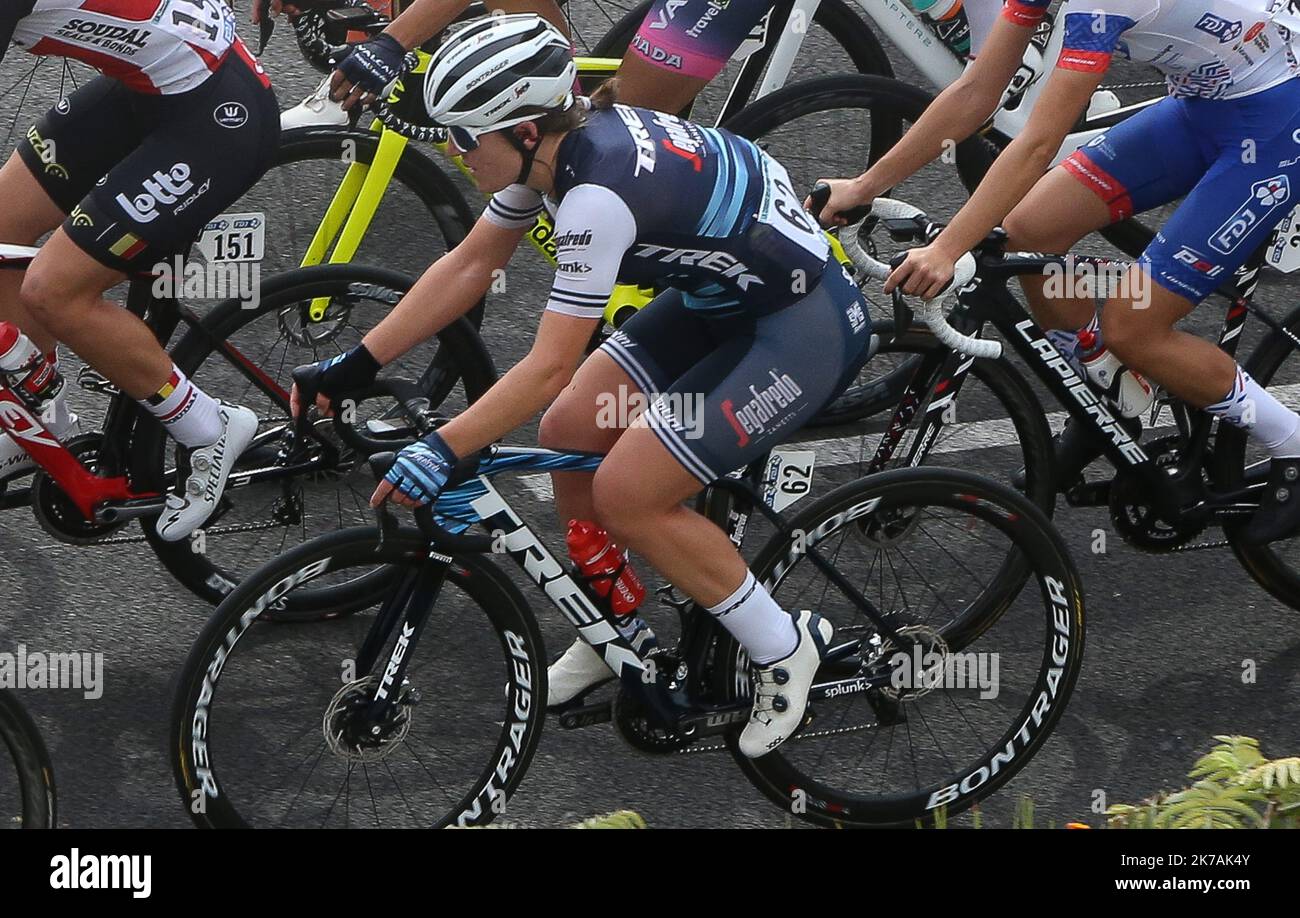 ©Laurent Lairys/MAXPPP - Lauretta HANSON von TREK - SEGAFREDO während der UCI Women's World Tour, La Course by Le Tour 2020, Nizza - Nizza (96 km) am 29. August 2020 in Nizza, Frankreich - Foto Laurent Lairys / MAXPPP Stockfoto