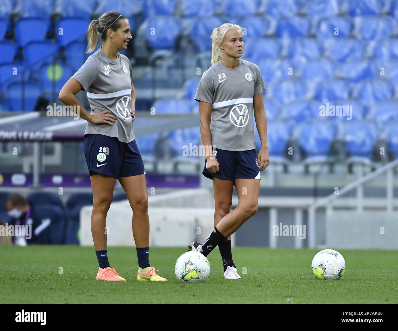 ©PHOTOPQR/LE PROGRES/Richard MOUILLAUD - Saint-Sébastien 29/08/2020 - Foot Wolsburg Féminines ligue des Champions -Foot Féminines ligue des Champions Dernier entrainement samedi soir au stade de la Real Sociedad pour les allemandes de Wolsburg qui affronteront en finale les lyonnaises championnes d' Europe et de lena de la de la goetle Harder - Wolfsburg Training vor dem Champions League Finale der Frauen: Wolfsburg und Lyon August 29 2020 Stockfoto