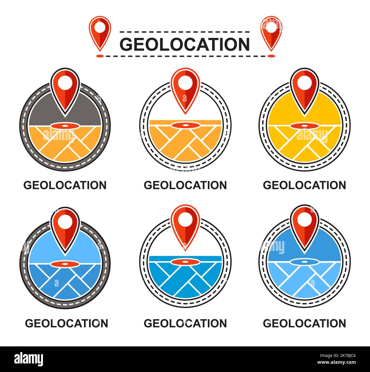 Geolocation Karte Pin Pointer, gps Navigation Reise Position Straße poin Symbol. Verfolgung der Transportroute, Adressmarkierung, Platzierung der Fahrstraße. Vektor Stock Vektor