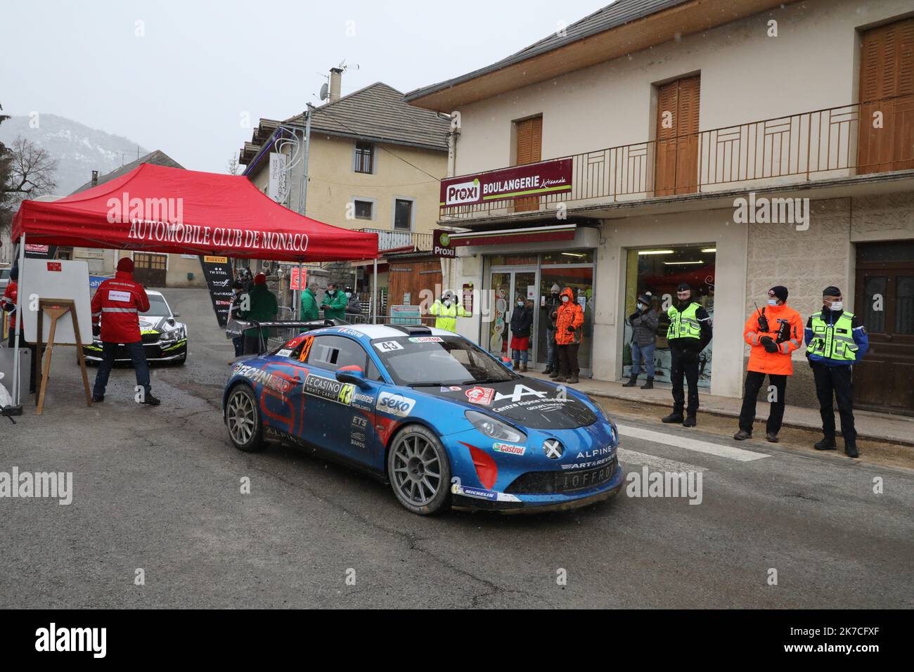 ©PHOTOPQR/LA PROVENCE/DUCLET Stéphane ; Sélonnet ; 23/01/2021 ; Rallye de Monté Carlo 2021. Spéciale La Bréole Selonnet die Rallye Monte Carlo 2021 23. januar 2021 Stockfoto