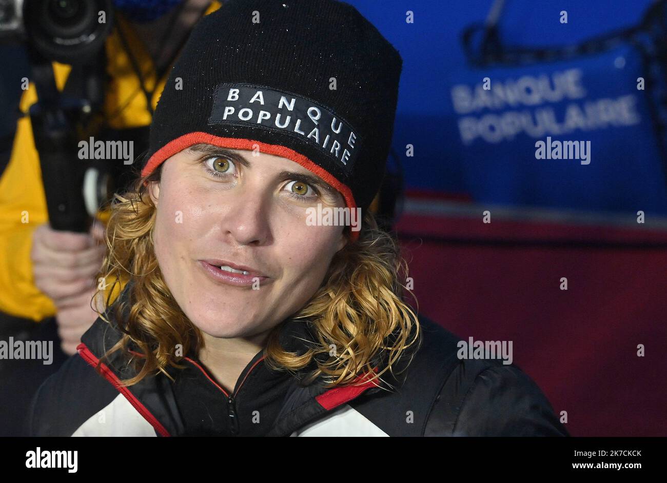 ©PHOTOPQR/OUEST FRANKREICH/Jérôme Fouquet ; LES SABLES D OLONNE ; 03/02/2021 ; Vendée Globe. Arrivée de Clarisse Cremer sur son bateau Banque Populaire aux Sables d'Olonne. Foto: Jérôme Fouquet/Ouest-France Stockfoto