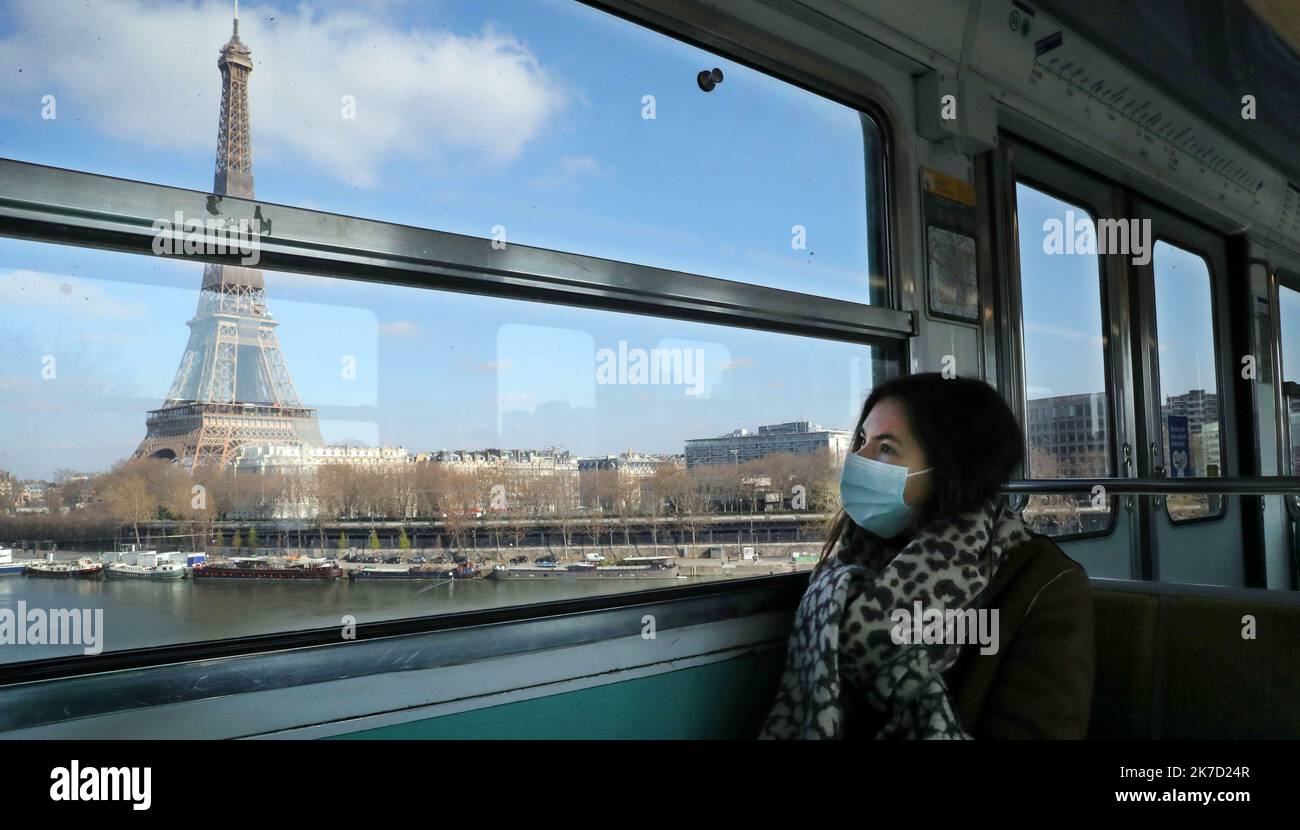 â©PHOTOPQR/Sud OUEST/Laurent Theillet ; Paris ; 20/03/2021 ; un confinement est instaurÃ© sur Paris et l'ÃŽle-de-France Ã compter du vendredi 19 mars 2021 Ã minuit et ce pendant 4 semaines.Paris le 20 mars 2021, Foto Laurent Theillet / Sud Ouest erster Tag neuer Sperrmaßnahmen in Paris Frankreich am 20. März 2021. Stockfoto