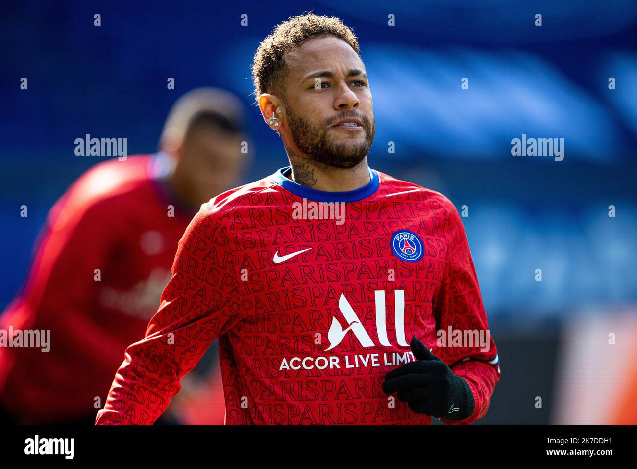 ©PHOTOPQR/VOIX DU Nord/PASCAL BONNIERE ; 08/05 Neymar a prolongé son contrat avec le PSG jusqu'en 2025 ARCHIVES Neymar extended his Contract with PSG until 2025 FILES 03/04/2021 ; JR NEYMAR . PARIS 03.04.2021 Sport - Fußball - ligue1 uber Eat match opposant le Paris Saint Germain au LOSC ( Lille) au Parc des Princes .PHOTO PASCAL BONNIERE / LA VOIX DU Nord Stockfoto