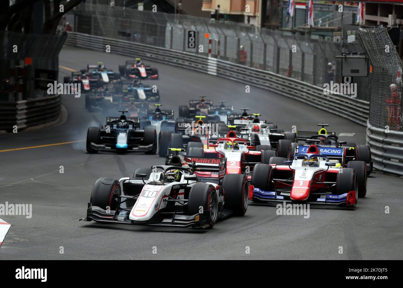 ©PHOTOPQR/NICE MATIN/Jean François Ottonello ; Monaco ; 22/05/2021 ; OTTONELLO JEAN-FRANCOIS - samedi 22 Mai à Monaco - 78ème Grand Prix de Monaco - Formule 2 - Kurs 3 - Victoire de Théo Pourchaire Nr. 10 / Art Grand Prix - Monte Carlo F2 - Sieg von Theo Pourchaire Stockfoto