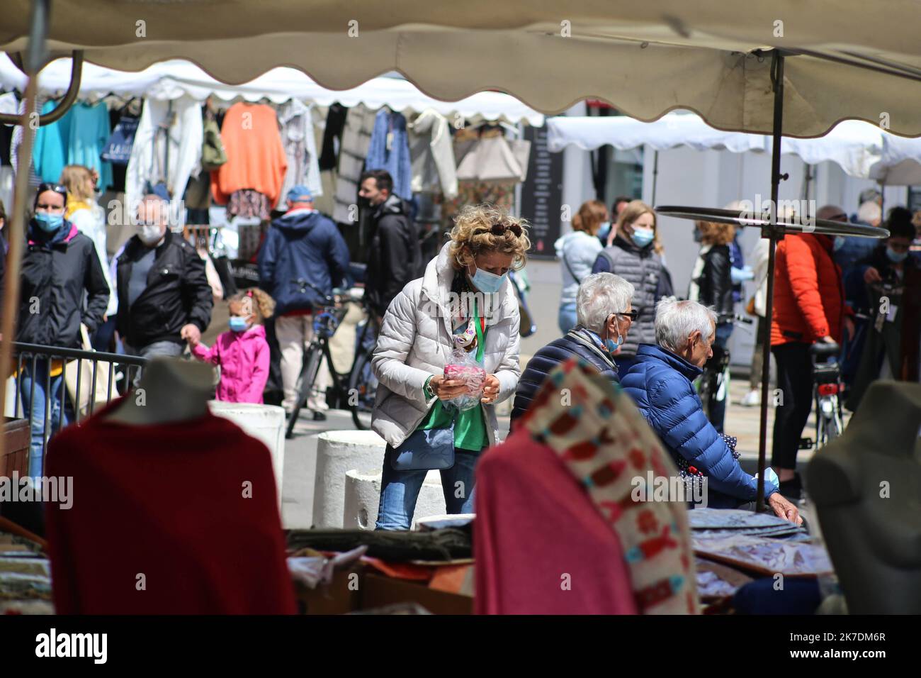 ©PHOTOPQR/PRESSE OCEAN/ROMAIN BOULANGER ; ; ; LA BAULE LE DIMANCHE 23 MAI 2021, MARCHÉ DE LA BAULE - 2021/05/24. Allgemeiner Blick auf den Strand, nördlich von Frankreich Stockfoto