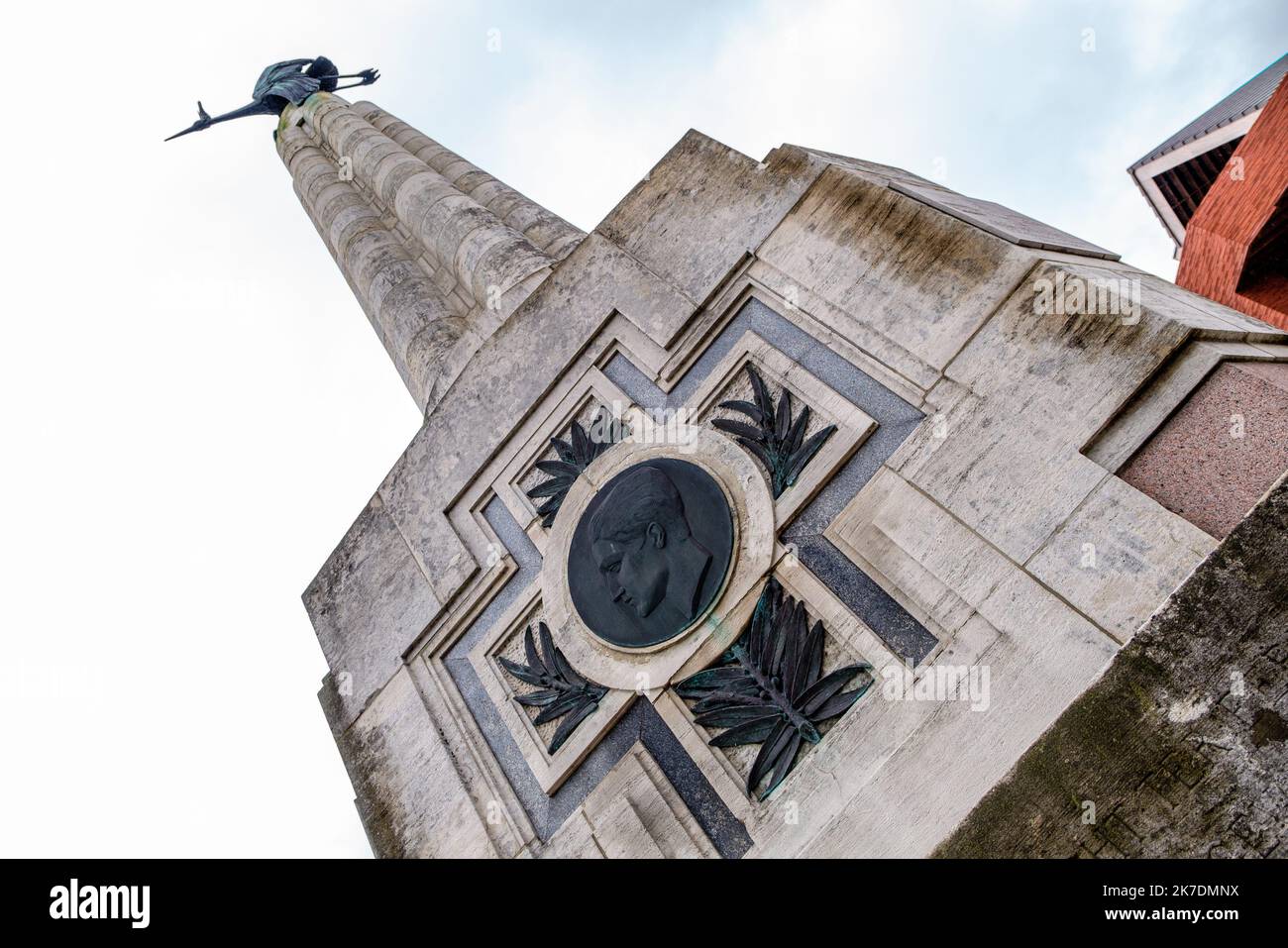 ©Arnaud BEINAT/Maxppp. 2021/05/24, Poelkapelle, Belgien. Monument dédié à la mémoire de l'as français de la Grande guerre Georges Guynemer, Figure emblématique de l'Aviation de Chasse de la Grande guerre, porté disparu dans ce secteur le 11 septembre 1917. Stockfoto