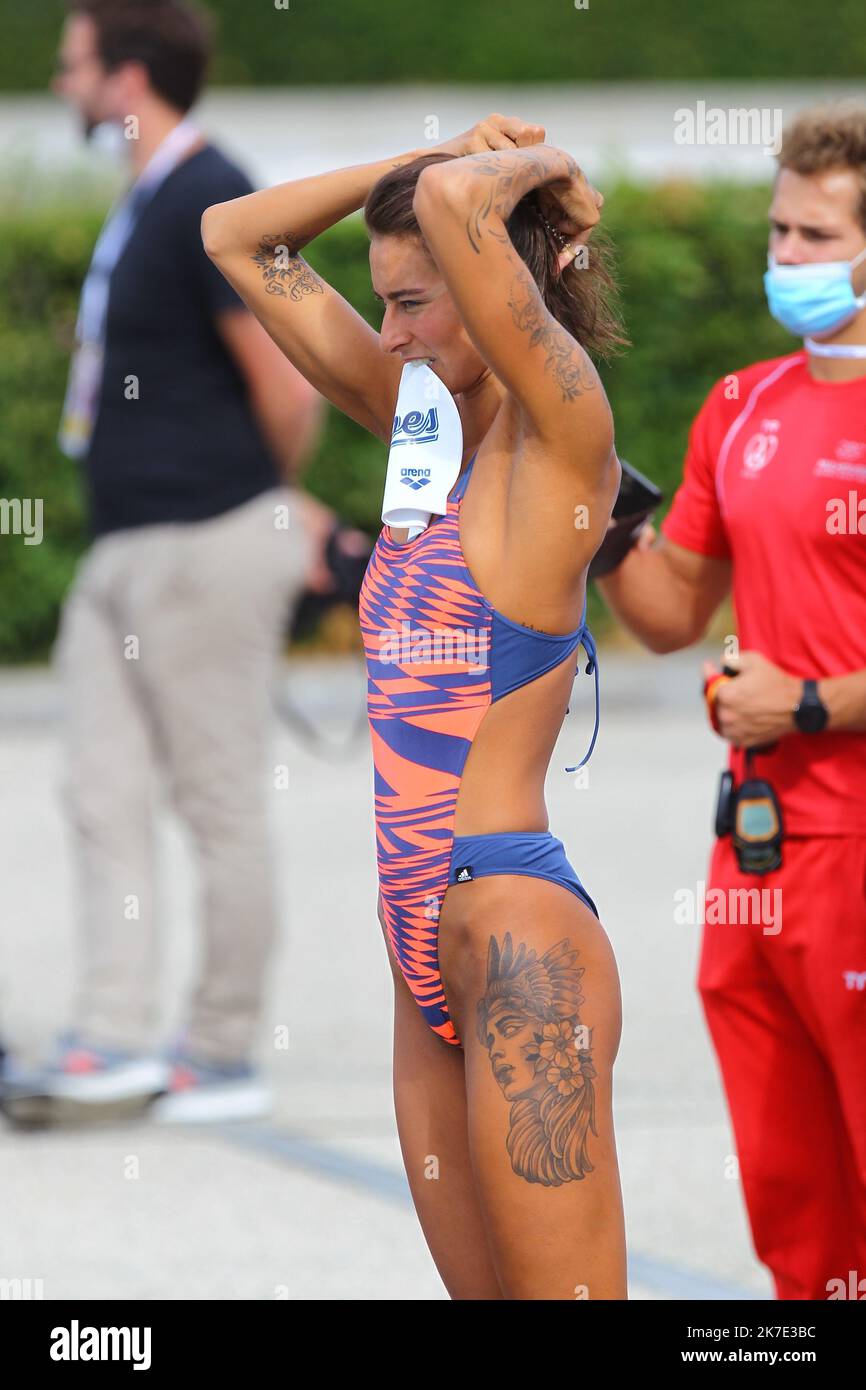 ©PHOTOPQR/LE COURRIER PICARD/HASLIN ; Chartres ; 18/06/2021 ; 18/06/21 Championnats de France de natation Grand Bassin à Chartres Fantine Lesaffre (Antibes) Foto Fred HASLIN - 2021/06/18. Französische Schwimmmeisterschaften Stockfoto