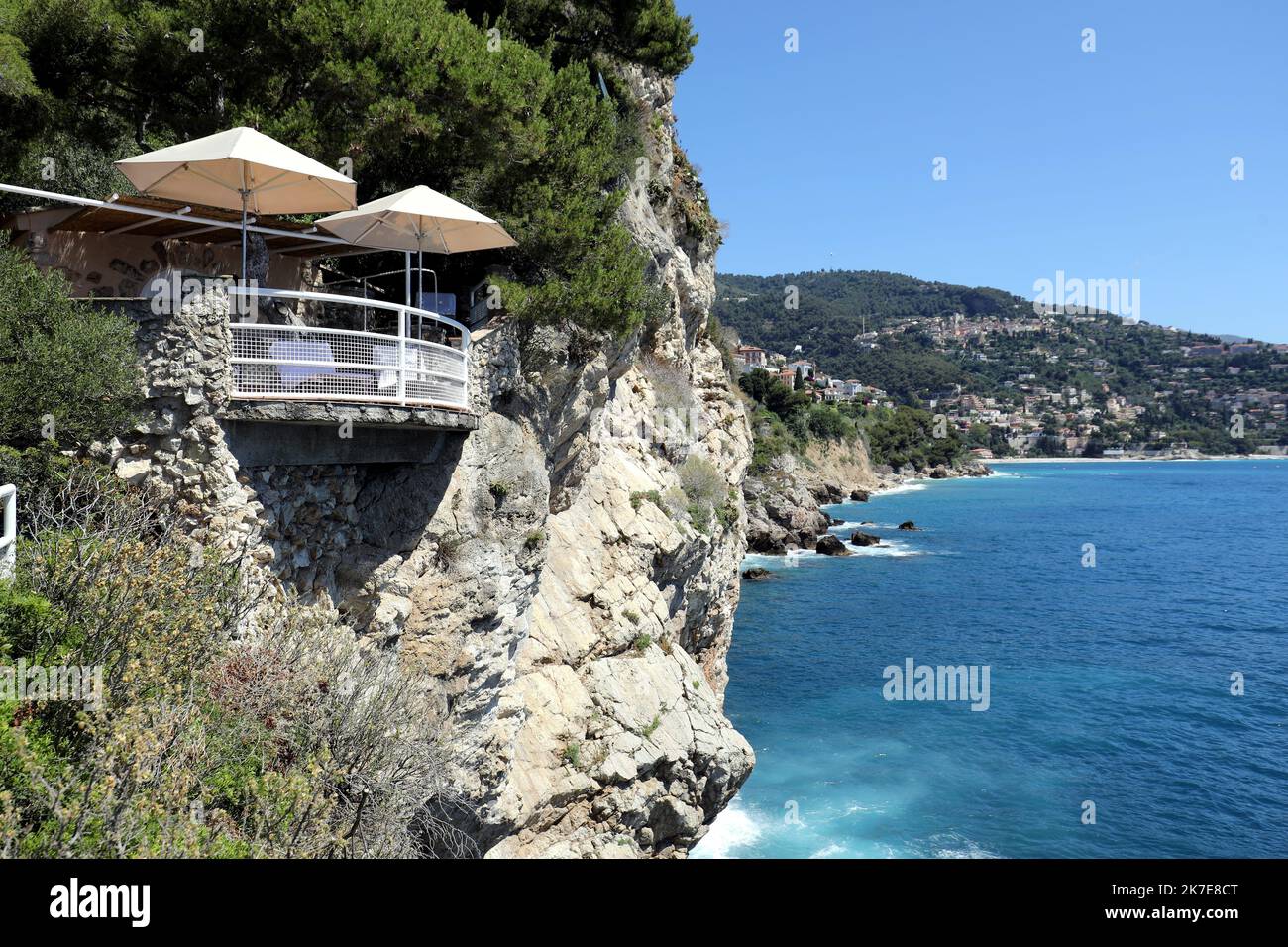 ©PHOTOPQR/NICE MATIN/Jean François Ottonello ; Monaco ; 30/06/2021 ; OTTONELLO JEAN-FRANCOIS - mercredi 30 juin 2021 à Roquebrune-Cap-Martin - Les Bungalows Secrets du Monte-Carlo Beach - Monte Carlo Beach geheime Bungalows für ruhige und luxuriöse Ferien, abgebildet am juni 30. 2021 in Roquebrune Cap Martin, in der Nähe von -Monaco Stockfoto