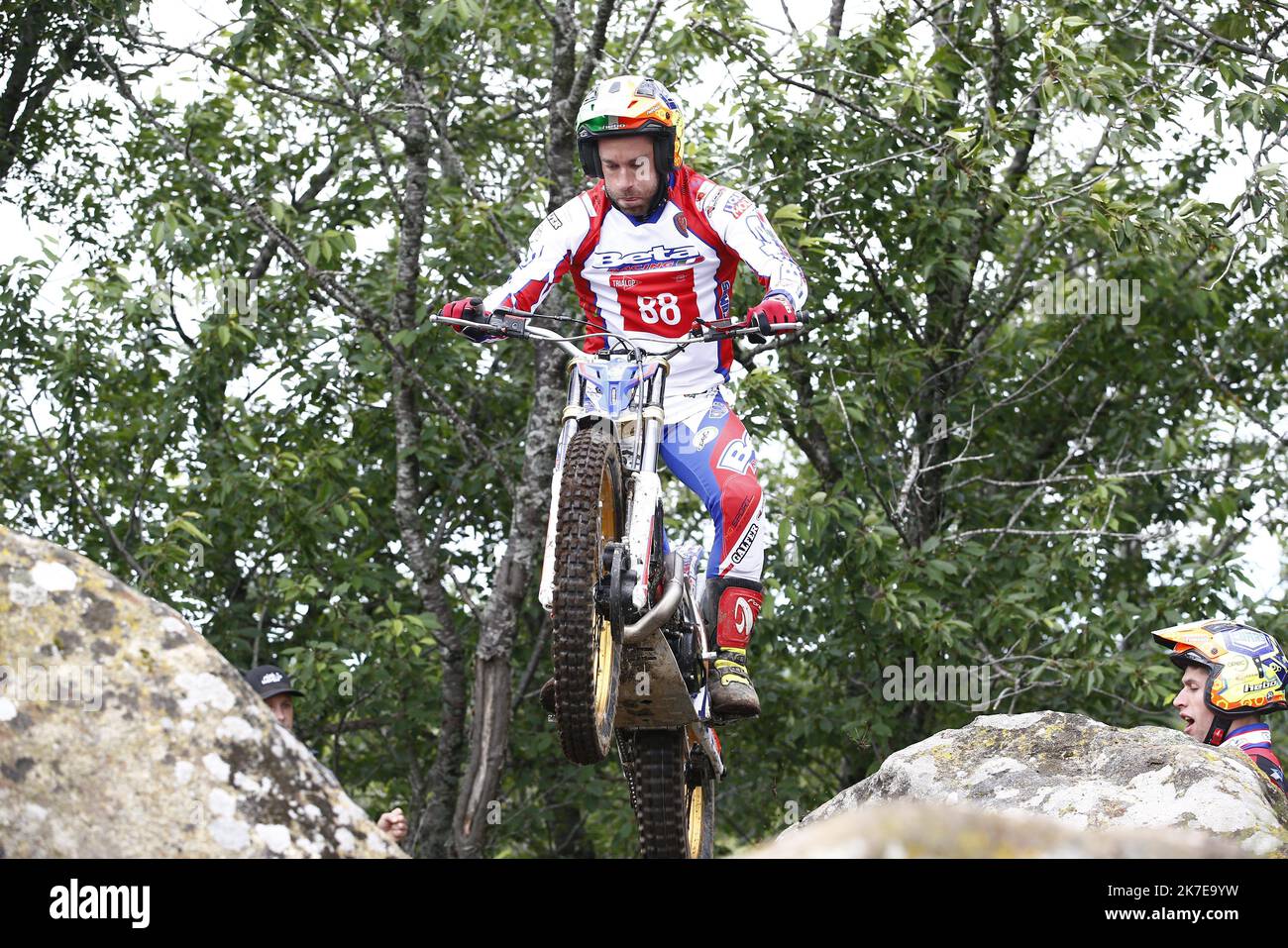 Thierry Larret/Maxppp Sportbegeisterte. Championnat du Monde de Trial. 2 eme Manche en France sur le Circuit de Charade, Saint Genes Champanelle (63), le 4 juillet 2021. GRATTAROLA Matteo (ITA) Beta Stockfoto