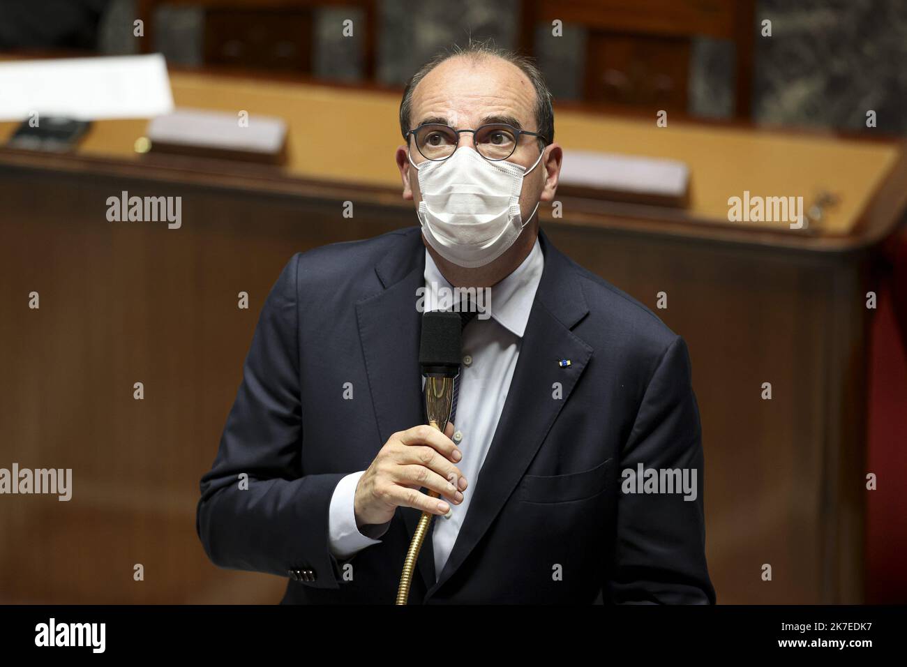 ©Sebastien Muylaert/MAXPPP - Jean Castex Premier Ministre lors des questions au gouvernement dans l'hemicycle de l'Assemblee Nationale. Paris, 20.07.2021 frankreich paris der Senat Juli 20 2021 Stockfoto