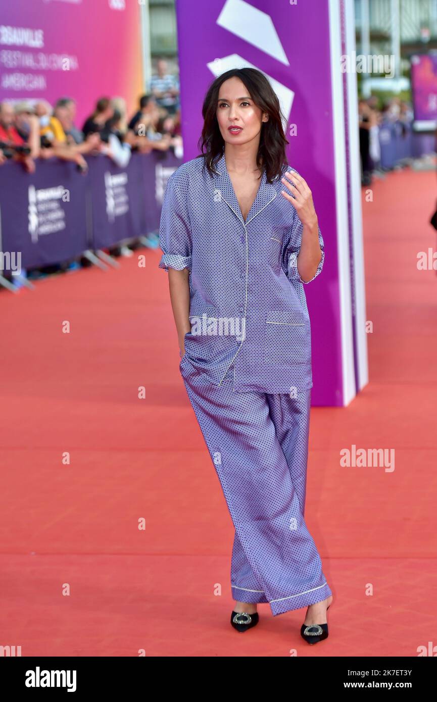©FRANCK CASTEL/MAXPPP - das Deauville American Film Festival 47. 2021. 2021.09.11. ABSCHLUSSFEIER DES DEAUVILLE AMERICAN FILM FESTIVAL 47TH. Les choses Humaines Premiere und Abschluss . Die französische Schauspielerin Amelle Chahbi Stockfoto