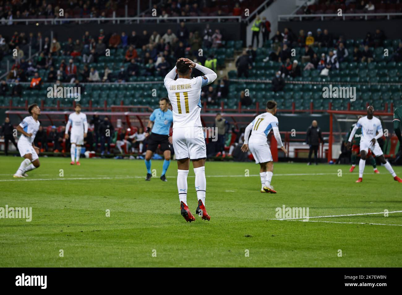 â©PHOTOPQR/LA PROVENCE/TOMASELLI Antoine; Moscou; 16/09/2021; Fuß: Lokomotiv Moscou / OM â€¢ Ligue Europaâ€¢ Stade RZD Stockfoto