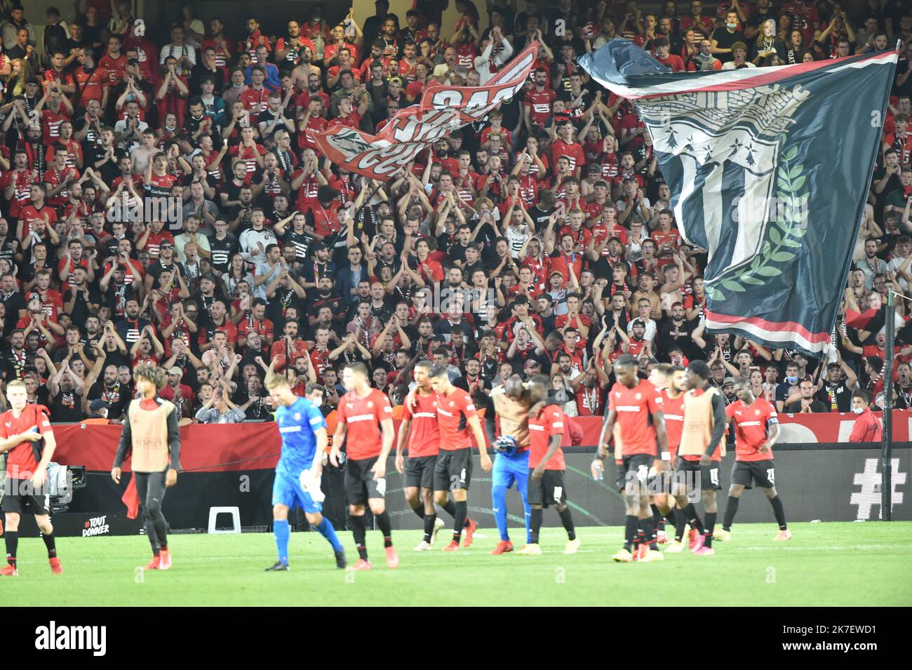 ©PHOTOPQR/LE TELEGRAM/Nicolas Creach ; Pariss ; 16/09/2021 ; FOTO Nicolas Creach / LE TELEGRAM. FUSSBALL (35) Roazhon Park ( Rennes ) LE 16092021 Europa Conference League Stade Rennais / Tottenham Match nul entre Rennes et Tottenham 2 à 2. Stockfoto