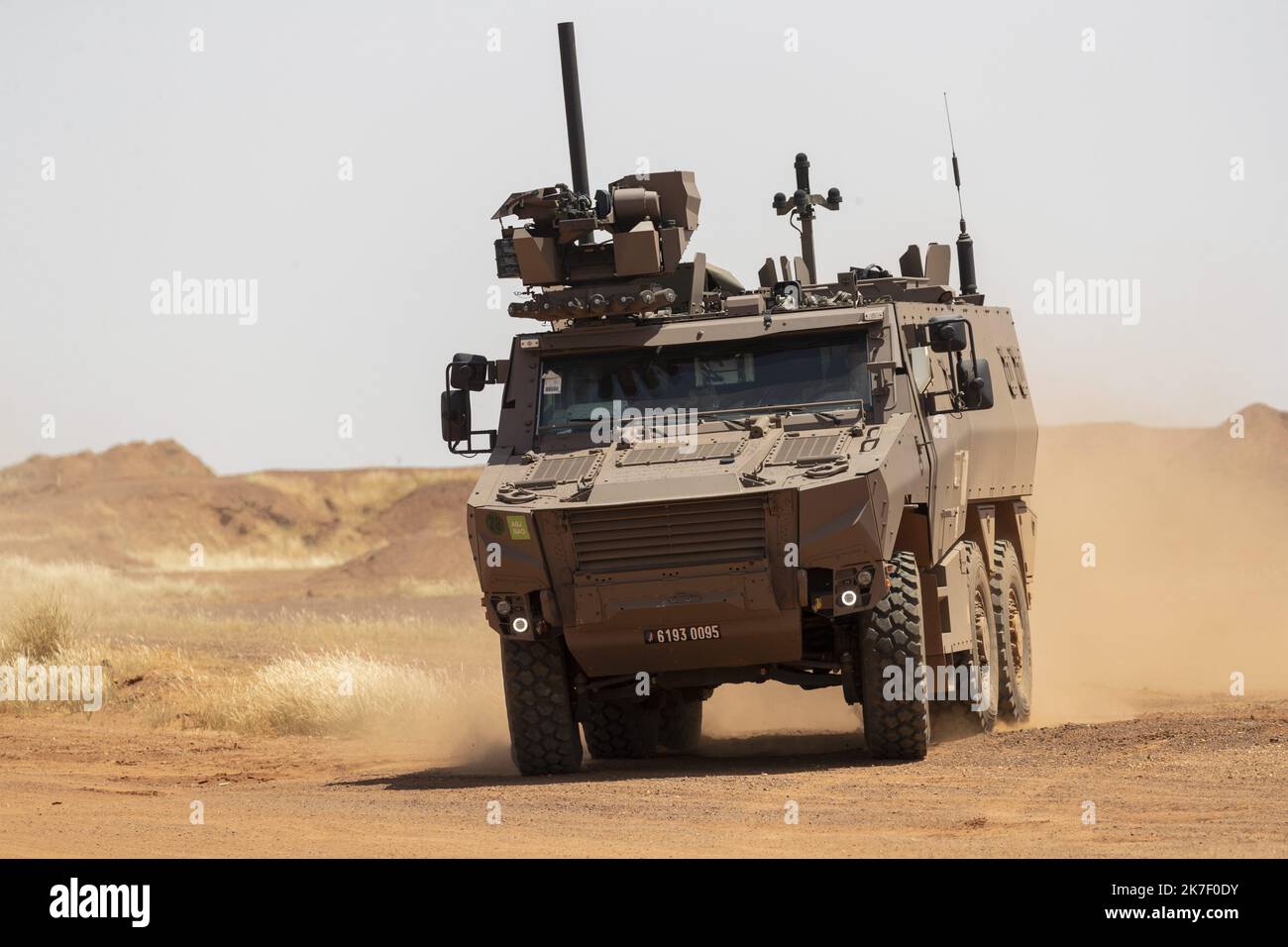 â©PHOTOPQR/FrÃ©dÃ©PROVENCE/SPEICH OpÃ©ric ; Gao ; 19/09/2021 ; Reportage sur l'ArmÃ©ration militaire Barkhane Lutte contre les Groupes VÃ©s Terroristes (GAT) djihadistes dans la BSS (Bande Sahelo Saharienne) Pfod Plateforme OpÃ©rationelle DÃ©sert de Gao (Mali) PrÃ©sentation du Griffon nouveau BMR Bericht über BlindÃ© Vhicule Task RÃ´ (Integriert in die Operation Barkhane), basierend auf der Advanced Operational Base (BAO) von MÃ©naka, um Soldaten der malischen Streitkräfte auszubilden und gegen dschihadistische bewaffnete Terrorgruppen (GAT) in der Sahara (BSS) im Nordosten zu kämpfen Stockfoto