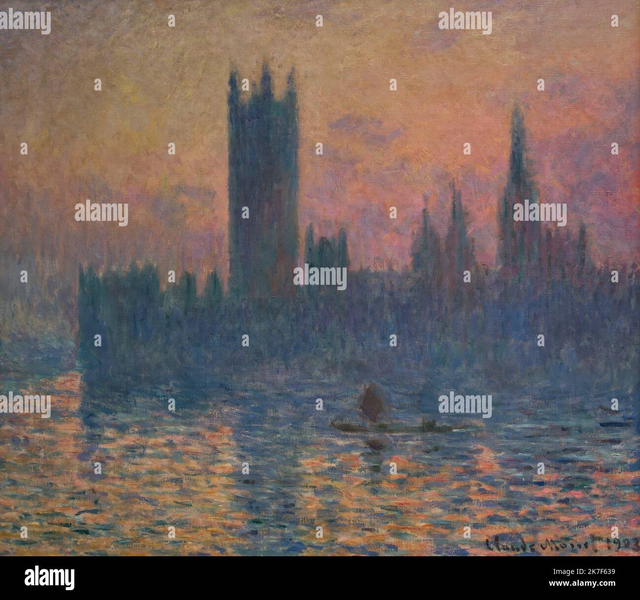 ©Active Museu/MAXPPP - ActiveMuseum 0001134.jpg / Le Parlement de Londres au lever du jour - Claude Monet (1913) 1913 - / Claude Monet / Peinture Active Museum / Le Pictorium Boat ,Dawn ,Impressionismus ,Monument ,Parlament (das) ,Politik ,Sonnenaufgang ,England ,Europa ,London ,Vereinigtes Königreich ,Westeuropa ,20. Jahrhundert ,Claude Monet ,Malerei , Stockfoto