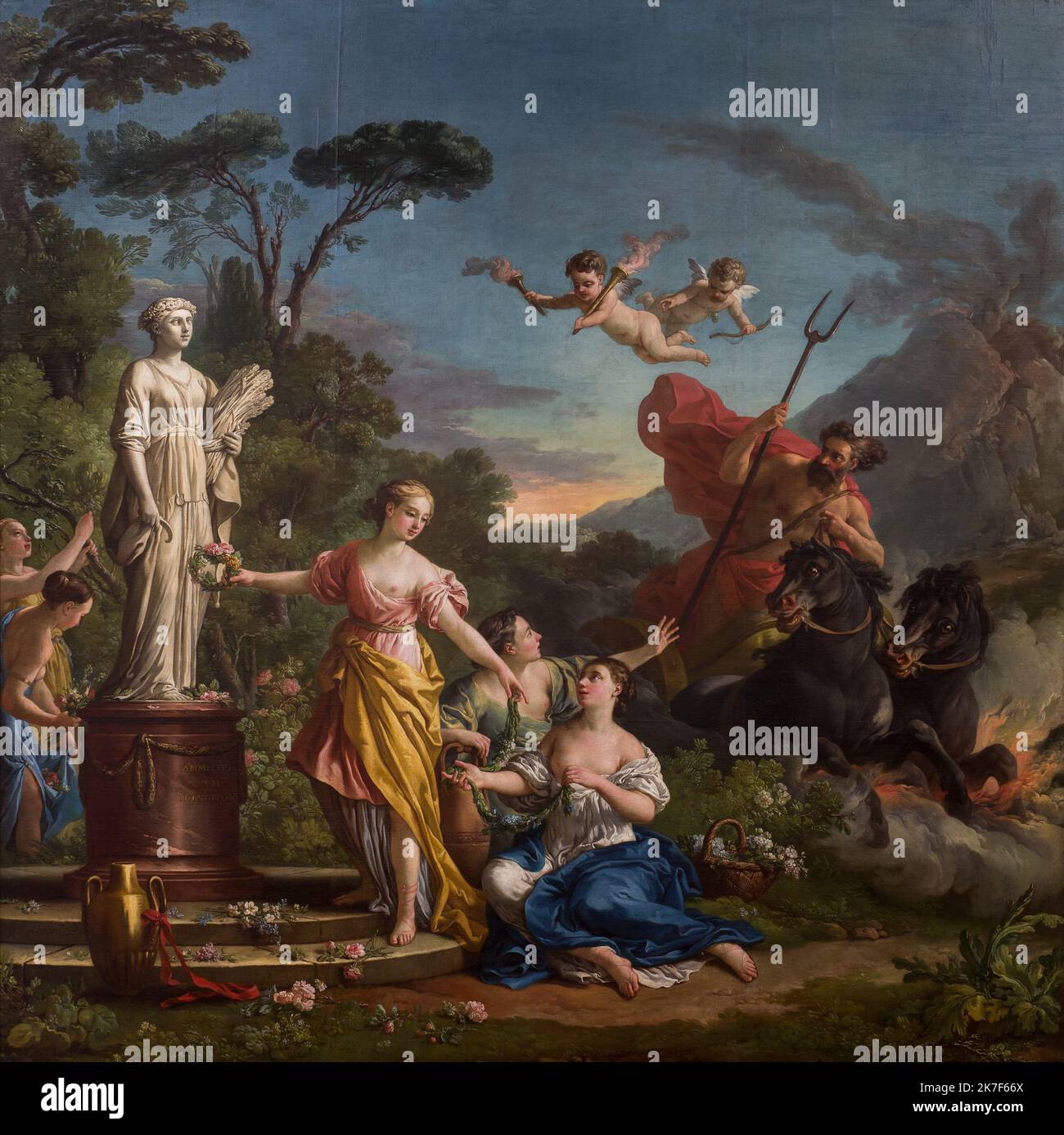 ©Active Museu/MAXPPP - ActiveMuseum_0001247.jpg / L'Enlevement de Proserpine - Joseph-Marie Vien (1767) 1767 - / Joseph-Marie Vien / Peinture Active Museum / Le Pictorium Angel, Kleid, Wald, Pferd, Krug, Lorbeerkranz, Mann, Mythologie, Natur, Neoklassizismus, Pitchfork, Straße, Robe, Sitzen (zu sein) ,Quadrat, stehend, Statue, Baum, Vulkan, Frau, 18. Jahrhundert, Joseph-Marie Vien, Malerei, Stockfoto