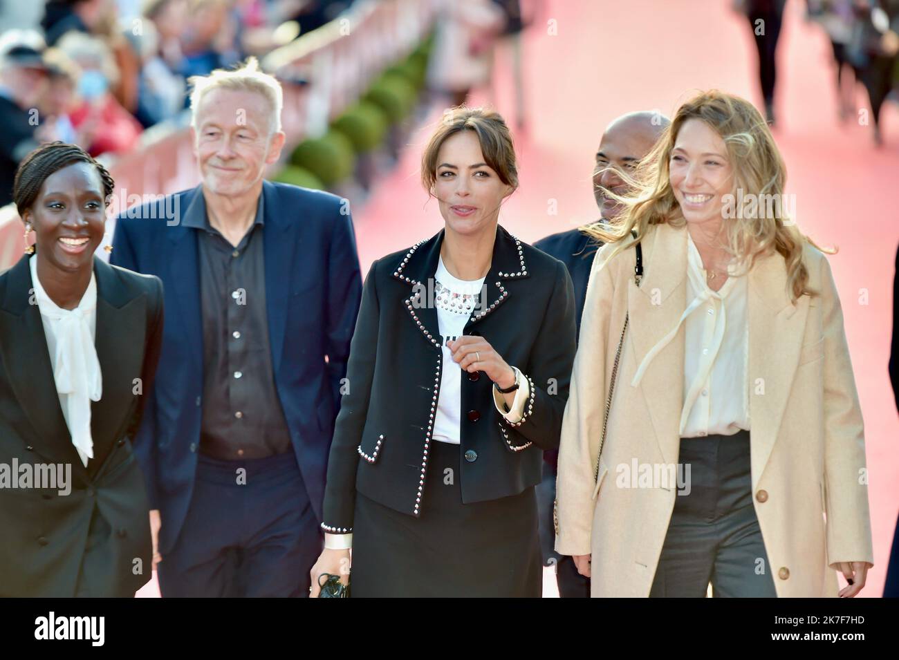 ©FRANCK CASTEL/MAXPPP - 32. Dinard British Film Festival - erster Tag. Die Jurymitglieder Eye Haidara, Paul Webster, Berenice Bejo, Mohamed Hamidi, Laura Smet, Jean des Forets, Finnegan Oldfield nehmen am 29. September 2021 am 1. Dinard British Film Festival 32. in Dinard, Frankreich, Teil. Stockfoto