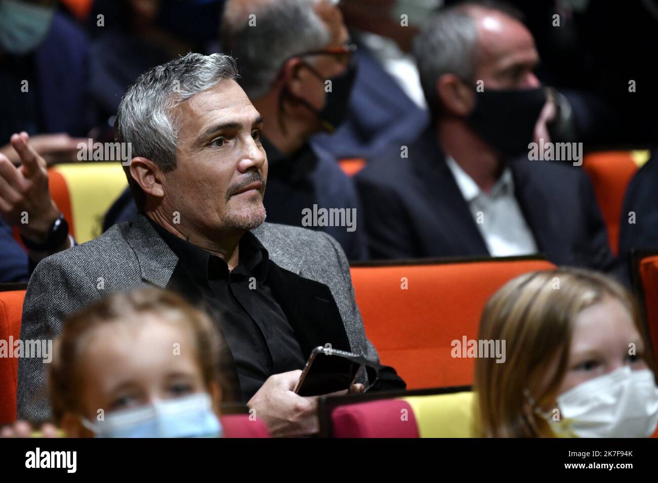 ©PHOTOPQR/L'EST REPUBLICAIN/ALEXANDRE MARCHI ; PARIS ; 14/10/2021 ; SPORT - CYCLISME - TOUR DE FRANCE 2022 - PRESENTATION DU PARCOURS DE LA 109EME EDITION DE LA GRANDE BOUCLE ET DU PREMIER TOUR DE FRANCE FEMMES AVC ZWIFT - TDF. Palais des Congrès, Paris 14 Oktober 2021. Richard VIRENQUE lors de la présentation du parcours de la 109ème édition du Tour de France et de la première édition du Tour de France Femmes. FOTO Alexandre MARCHI. - Präsentation des Radrennens Tour de France 2022 in Paris, Frankreich, 14. Oktober 2021. Die Ausgabe 109. der Tour de France beginnt in Kopenhagen Stockfoto