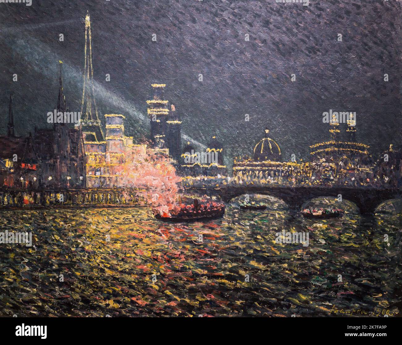 ©Active Museu/MAXPPP - ActiveMuseum 0003215.jpg / Feerie nocturne : Exposition universelle, Paris, 1900 - Maxime Maufra 1900 - / Maxime Maufra / Peinture Active Museum / Le Pictorium Aquädukt, Bogengang, Barge, Wohnblock, Brücke, Hauptstadt, Französische Frau, historisches Denkmal, historischer Ort, Horizontal, Beleuchtung, Eisen, lokaler Tourismus, Marry-go-round, Massentourismus, Denkmal, Nationales Denkmal, Nachtszene, Büroblock, interessanter Ort, Fluss, Symbol ,Die seine, Tourist, touristisch, Turm, Viadukt, Europa, Frankreich, Ile-de-France (Region), Paris, Westeuropa, Champs-de-Mars, Eiffelturm, Stockfoto