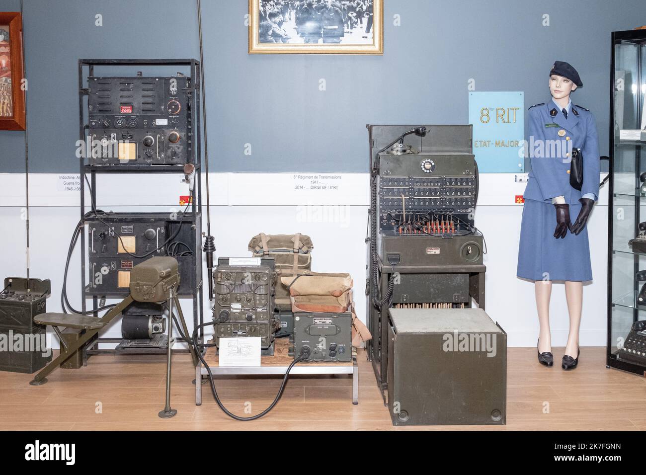 ©Olivier Donnars / Le Pictorium/MAXPPP - Dans la forteresse du Mont Valerien abritant le 8e Regiment de Transmission, le musee consacre a l'histoire des Communications militaires. Stockfoto