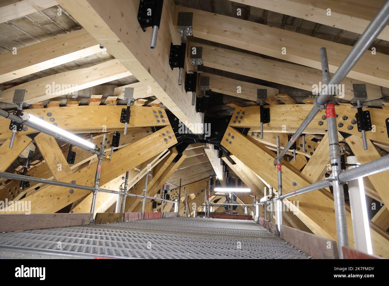 ©PHOTOPQR/LE PARISIEN/Ph Lavieille ; PARIS ; 19/11/2021 ; le chantier de Notre Dame de Paris der Wiederaufbau von Notre Dame de Paris ist unterwegs . Stockfoto