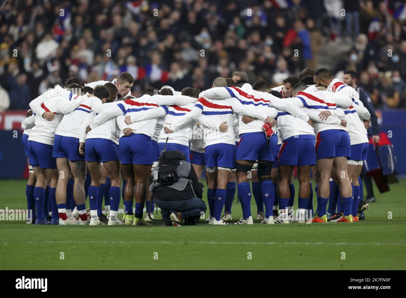 ©Sebastien Muylaert/MAXPPP - Team von Frankreich beim Spiel der Herbstnationen zwischen Frankreich und Neuseeland in Paris, Frankreich. 20.11.2021 Stockfoto