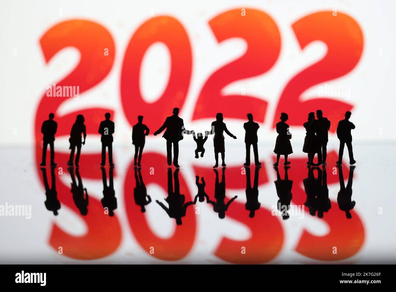 ©PHOTOPQR/LE PARISIEN/LP / Arnaud Journois ; PARIS ; 20/12/2021 ; ILLUSTRATION ANNEE 2022 Stockbild für 2022 neues Jahr Stockfoto