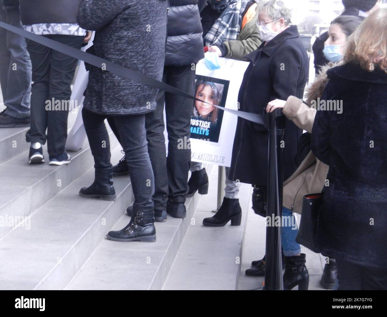 ©Romane Laguel/Wostok Press Frankreich, Grenbole 31/01/2022 Le procès de Nordahl Lelandais pour le meurtre de la petite Maëlys de Araujo s'ouvre ce lundi 31 janvier au Paais de Justice de Grenoble dans l'Isère. - Hundetrainer Nordahl Lelandais geht am Montag in Grenoble vor Gericht und wird beschuldigt, Maëlys entführt und getötet zu haben. januar 31 2022 Stockfoto