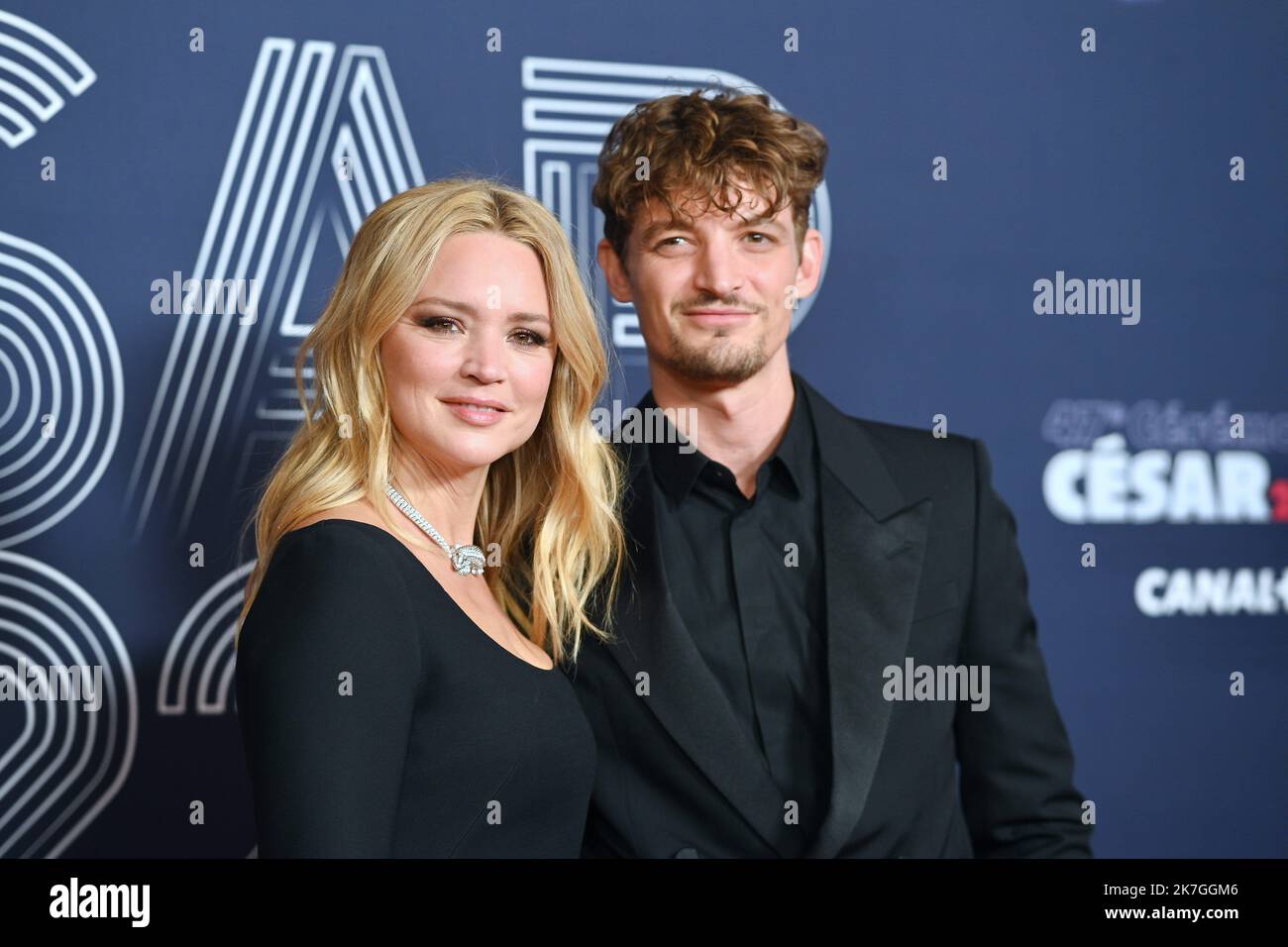 ©/MAXPPP - 24/02/2022 Niels Schneider, Virginie Efira, die Verleihung der Cesar Film Awards 47. im L Olympia am 25. Februar 2022 in Paris, Frankreich Stockfoto