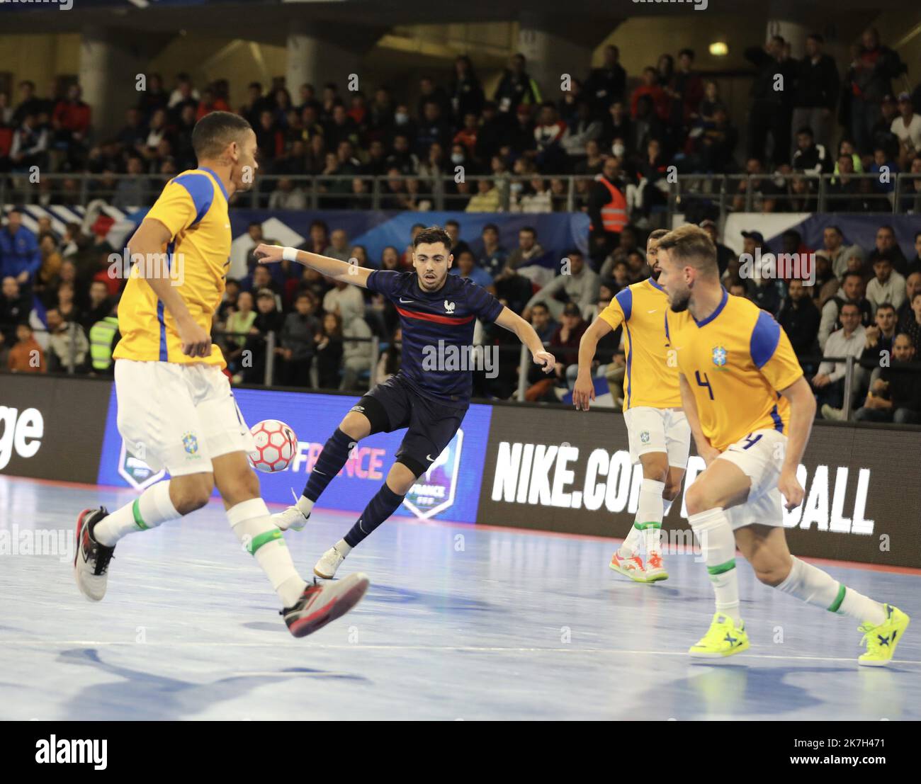 ©PHOTOPQR/NICE MATIN/Luc Boutria ; ; 06/04/2022 ; TOULON FUTSAL FRANCE BRESIL AU PALAIS DES SPORTS Toulon, France, apriol 6. 2022 Futsal France vs Brazil Stockfoto