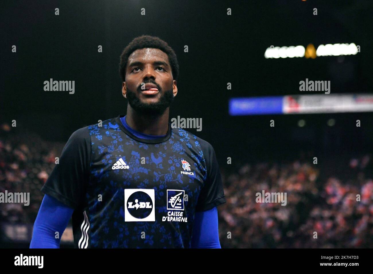 ©Julien Mattia / Le Pictorium/MAXPPP - Paris 14/04/2022 Julien Mattia / Le Pictorium - 14/04/2022 - Frankreich / Ile-de-France / Paris - L'Equipe de France de Handball affronte en match amical la Selection Espagnole, a l'Accord Hotel Arena, a Paris le 14 Avril 2022. / 14/04/2022 - Frankreich / Ile-de-France (Region) / Paris - das französische Handball-Team wird am 14. 2022. April in der Accord Hotel Arena in Paris ein Freundschaftsspiel gegen die spanische Auswahl spielen. Stockfoto