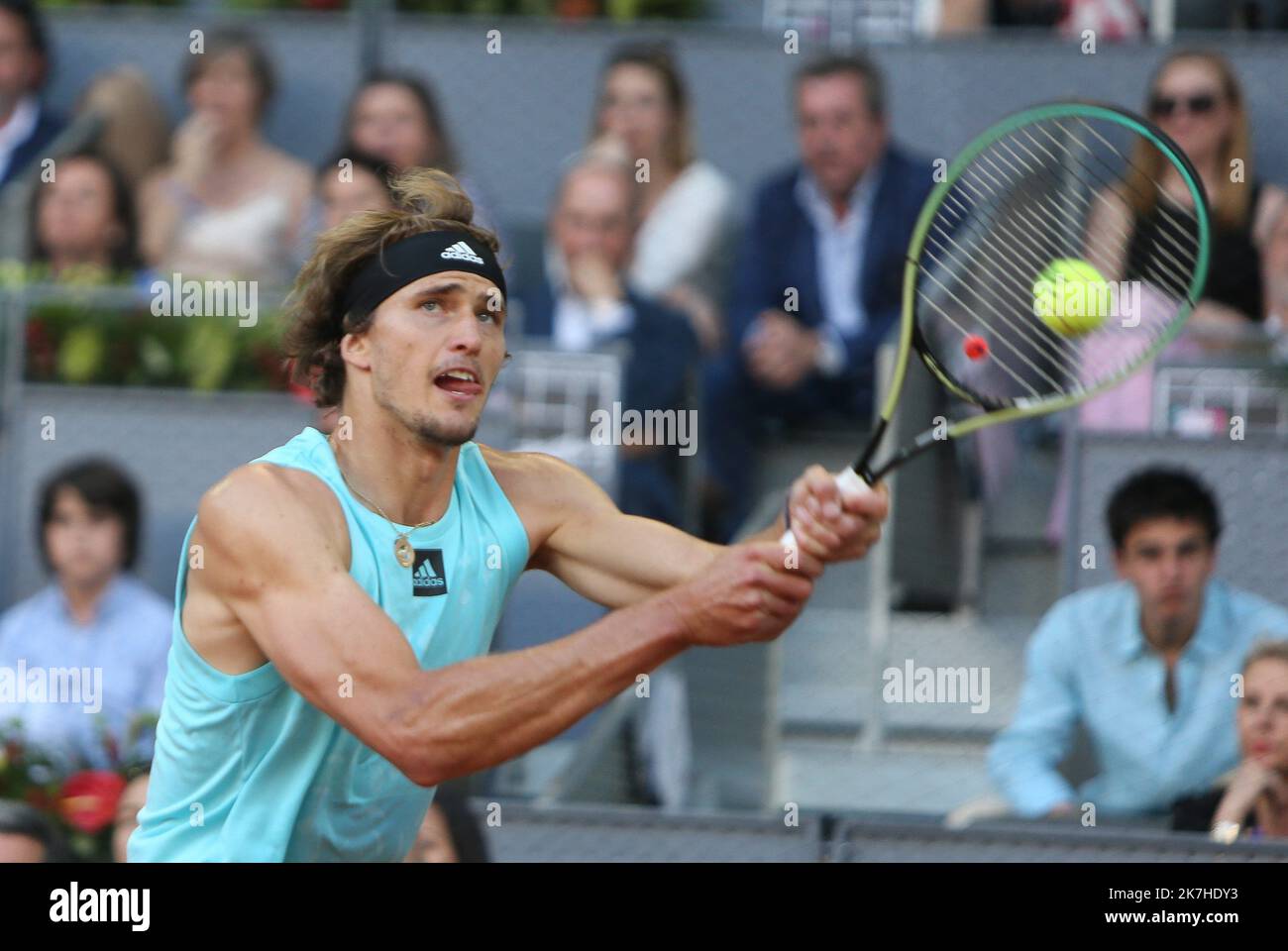 ©Laurent Lairys/MAXPPP - Alexander Zverev aus Deutschland während des Mutua Madrid Open 2022 Tennisturniers am 8. Mai 2022 im Caja Magica Stadion in Madrid, Spanien - Foto Laurent Lairys / Stockfoto