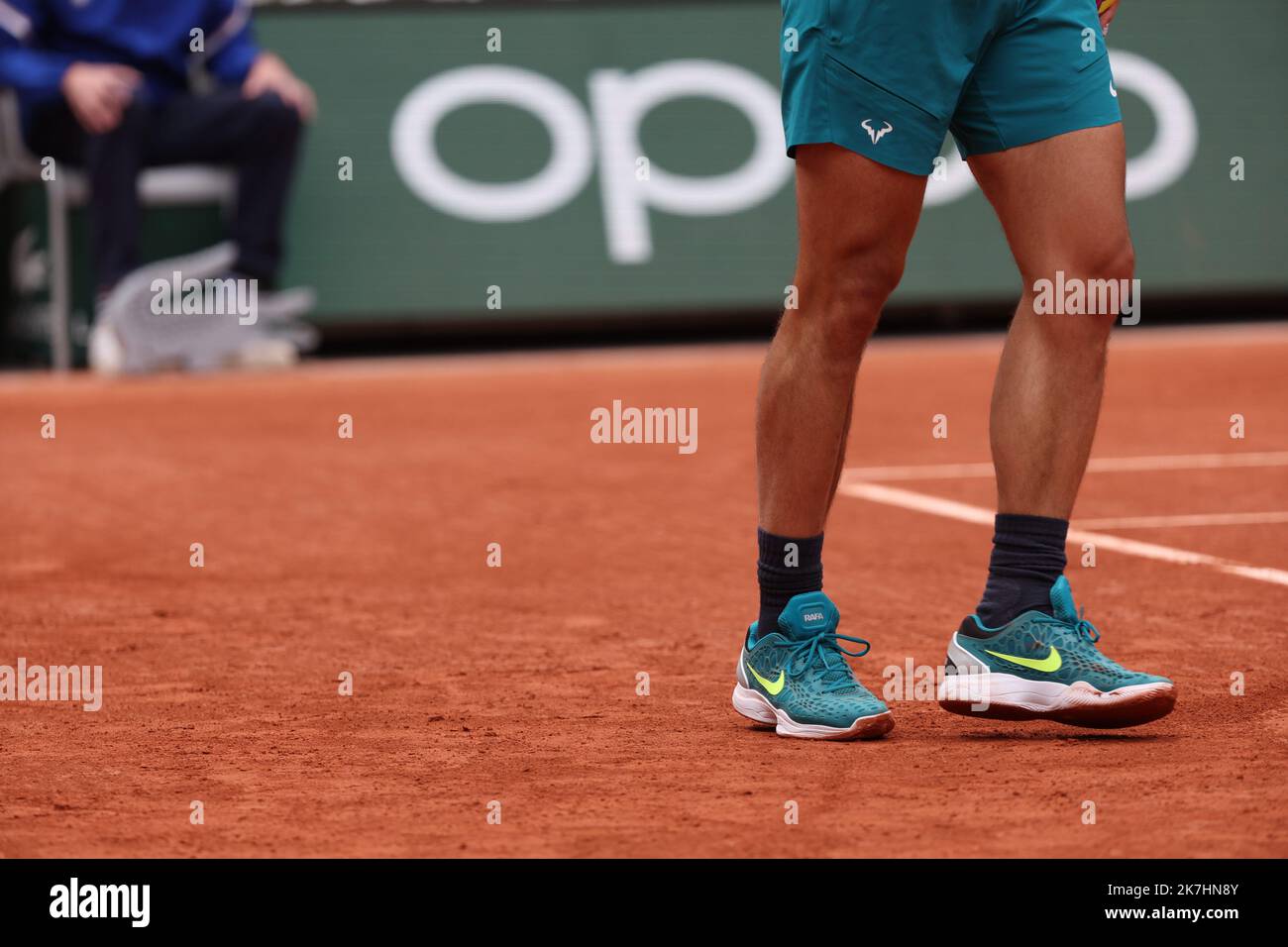 ©PHOTOPQR/LE PARISIEN/Olivier Arandel ; Paris ; 23/05/2022 ; Paris, France Lundi 23 Mai 2022 Roland Garros Jordan Thompson / Rafael Nadal (Vert) Roland Garros Französisch Open Tennis Turnier , in Paris , Frankreich , auf 23 Mai 2022 Stockfoto
