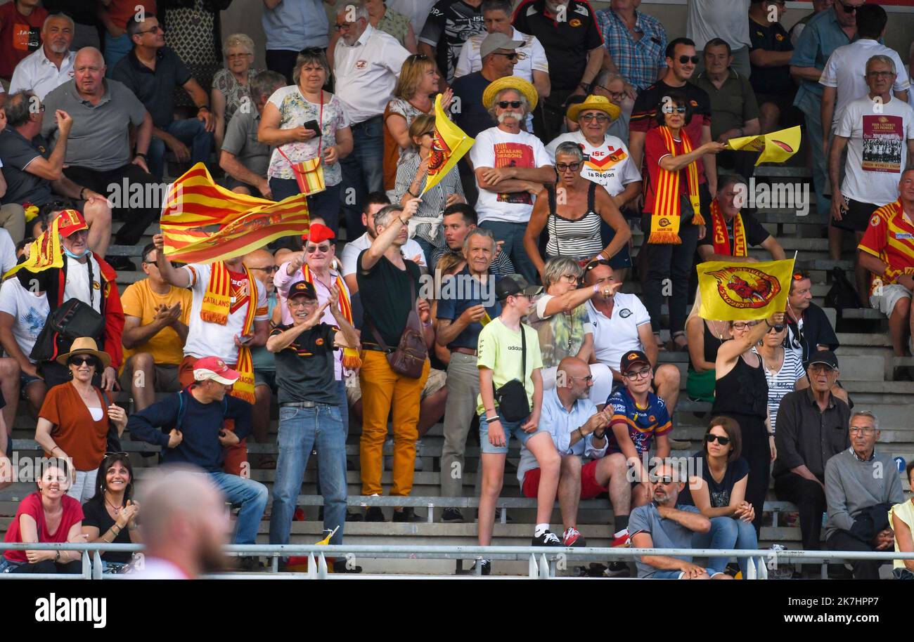 Â©PHOTOPQR/L'INDEPENDANT/CLEMENTZ MICHEL ; PERPIGNAN ; 14/05/2022 ; SPORT / RUGBY A XIII / SUPERLIGA / KATALANEN DRACHEN VS WARRINGTON WÖLFE / ANHÄNGER Stockfoto