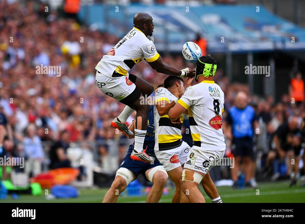 ©Alexandre Dimou/ALEXPRESS/MAXPPP - 05.02.2022 / Frankreich / Marseille/ Sport / Rugby-Finale EPCR Champions Cup / Leinster - La Rochelle / Raymond Rhule von La Rochelle Stockfoto